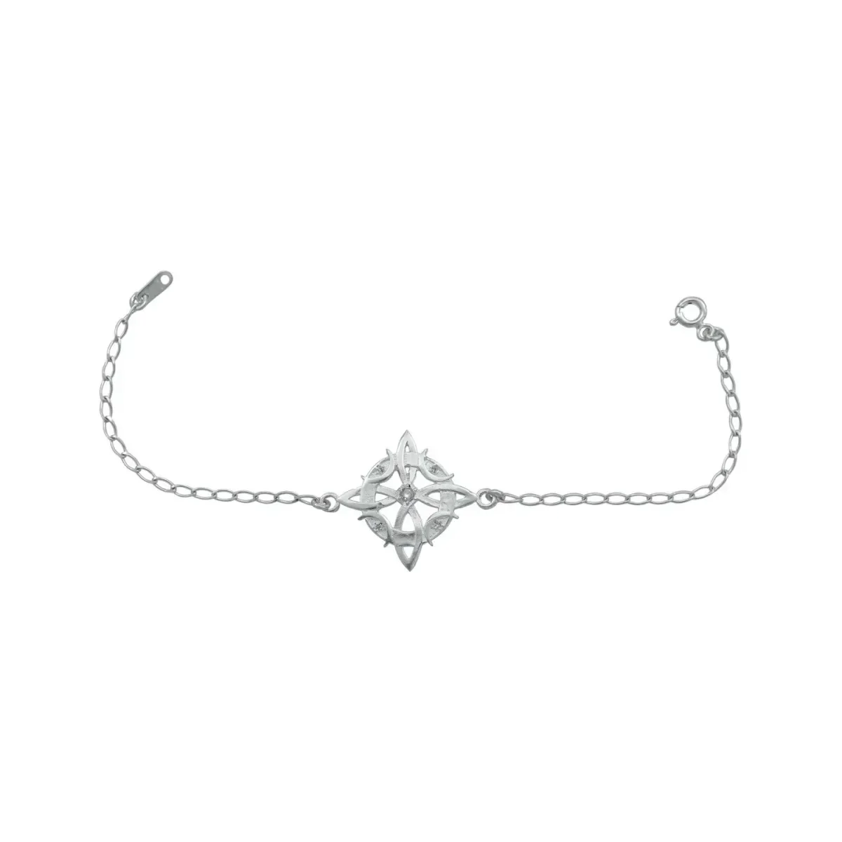 Pulsera Plata .925 Nudo de Bruja Fases Lunares Zirconias - Imagen 5