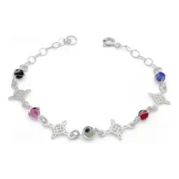 Pulsera Plata 925 Nudo de Bruja Ojo Turco Protección Ajustable - Imagen 1