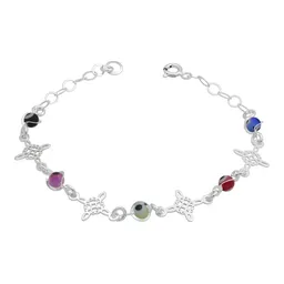 Pulsera Plata 925 Nudo de Bruja Ojo Turco Protección Ajustable - Imagen 2