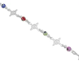 Pulsera Plata 925 Nudo de Bruja Ojo Turco Protección Ajustable - Imagen 3