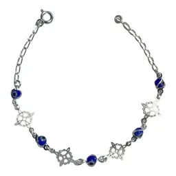 Pulsera Plata 925 Nudo de Bruja Triqueta y Ojo Turco Azul Protección - Imagen 1