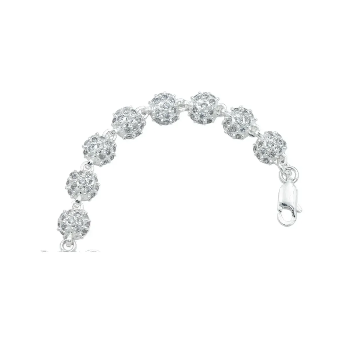 Pulsera de Plata .925 Oso Corazón con Zirconias Rosas 18.5 cm - Imagen 3