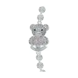 Pulsera Plata 925 Oso Corazón Zirconia Rosa para Mujer - Imagen 2