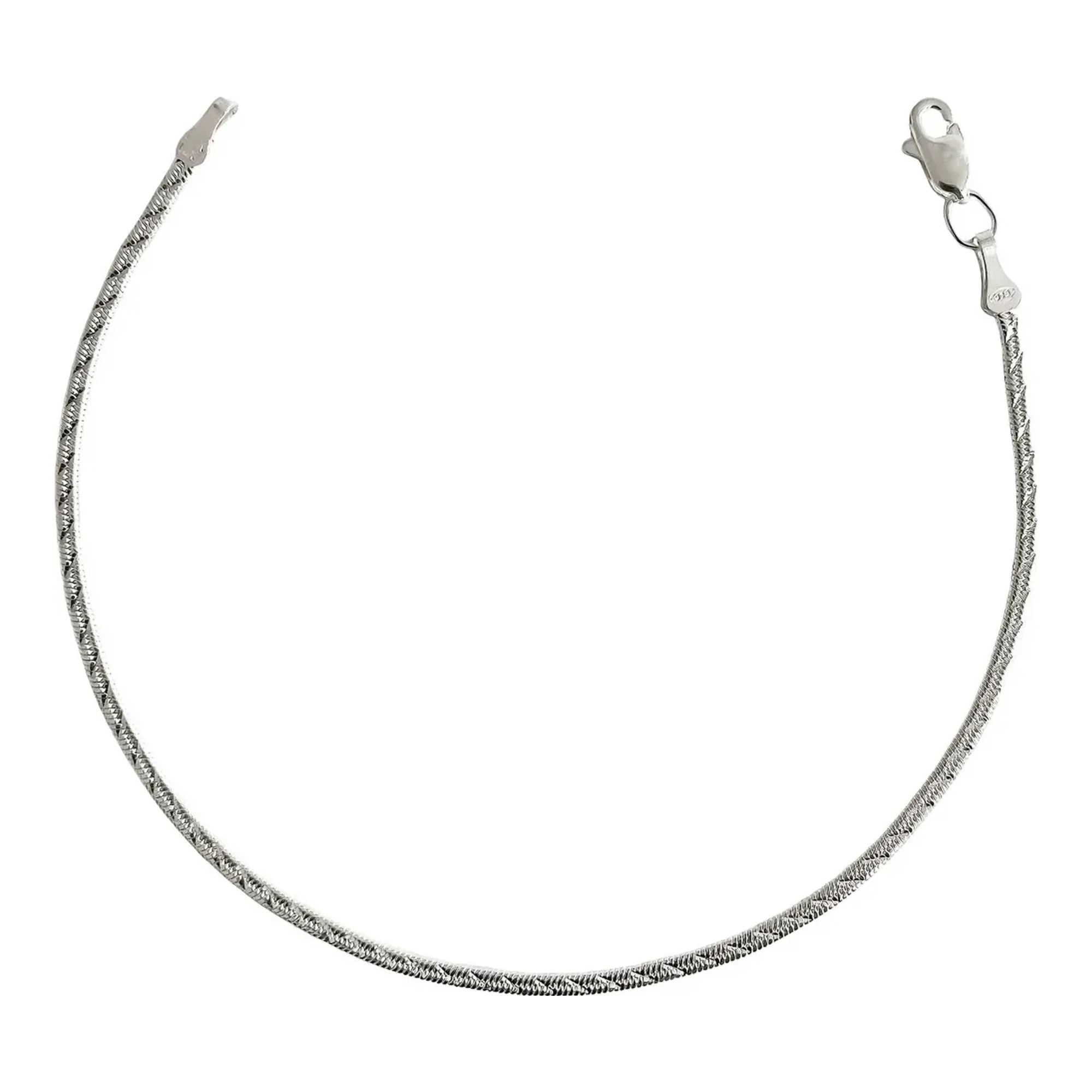 Pulsera de plata .925 planchada diamantada, diseño con formas geométricas y ajustable con broche perico. Joyería de plata sos