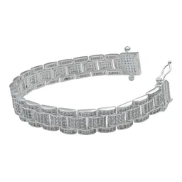 Pulsera Plata 925 Rolo Gruesa con Zirconias para Hombre - Imagen 2