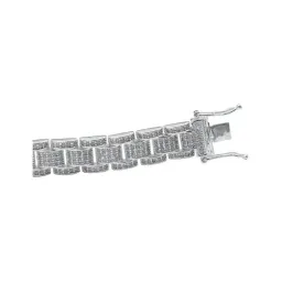 Pulsera Plata 925 Rolo Gruesa con Zirconias para Hombre - Imagen 4