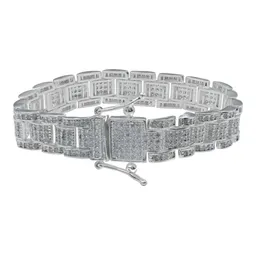 Pulsera Plata 925 Rolo Gruesa con Zirconias para Hombre - Imagen 5