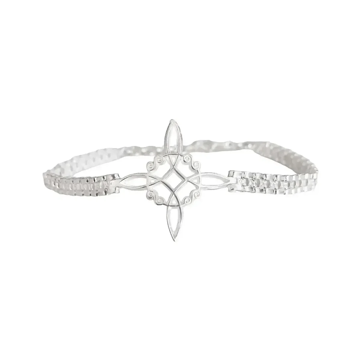 Pulsera Plata 925 Rolo Nudo Bruja con Zirconias Multicolor - Imagen 2