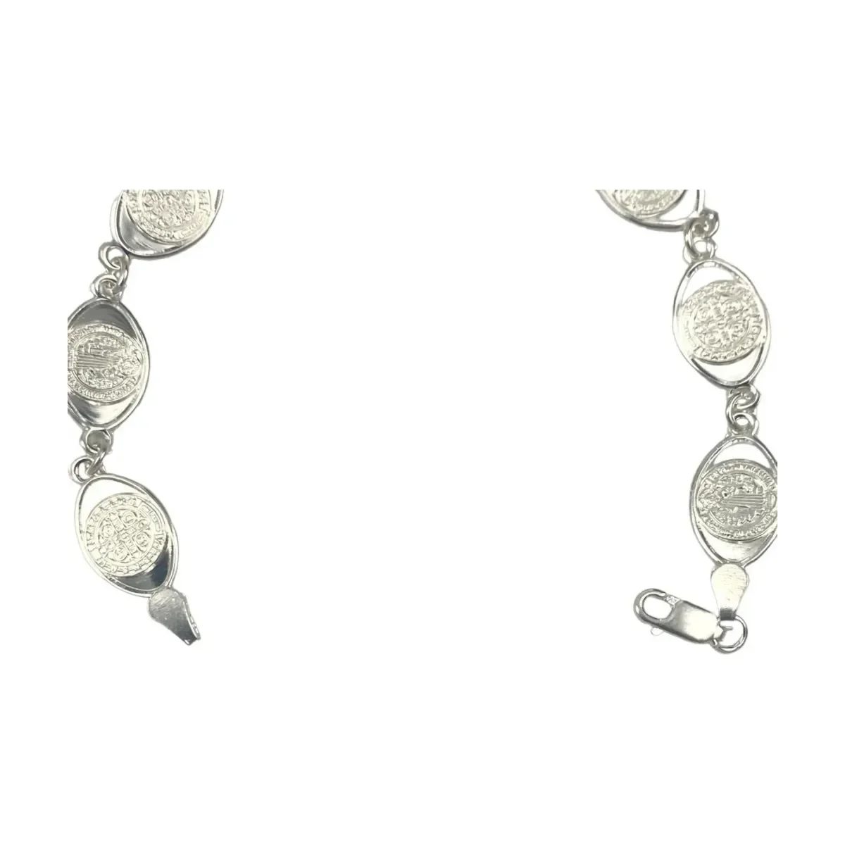 Pulsera Plata 925 San Benito con Medallas Pequeñas 19.5cm - Imagen 3