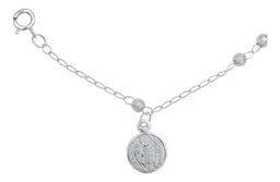 Pulsera Plata 925 San Benito Medalla Facetada 18cm - Imagen 2