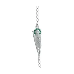 Pulsera Plata 925 San Judas Tadeo Zirconias Verdes - Imagen 3
