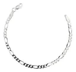 Pulsera Plata 925 Tejido Fígaro 3x1 para Hombre - Imagen 1