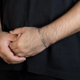 Pulsera Plata 925 Figaro 3x1 para Hombre 21.5cm - Imagen 2