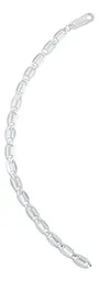 Pulsera Plata 925 Tejido Marinera Diamantada para Mujer - Imagen 2
