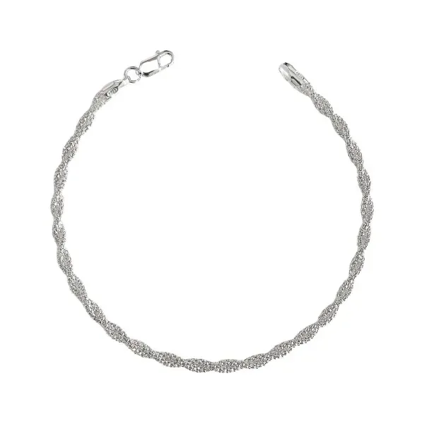 Pulsera Plata 925 Tejido Torzal Espuma Mar Italiana para Mujer - Imagen 1
