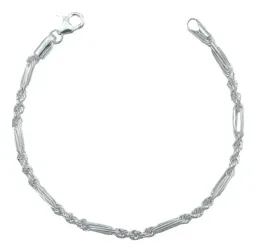 Pulsera Plata 925 Torsal Figaro para Hombre - Imagen 1