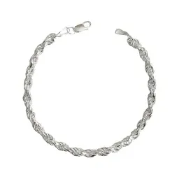 Pulsera Plata 925 Torzal Gruesa Caballero - Imagen 1