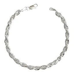Pulsera Plata 925 Torzal Gruesa Hombre Tejido Artesanal 22 cm - Imagen 1