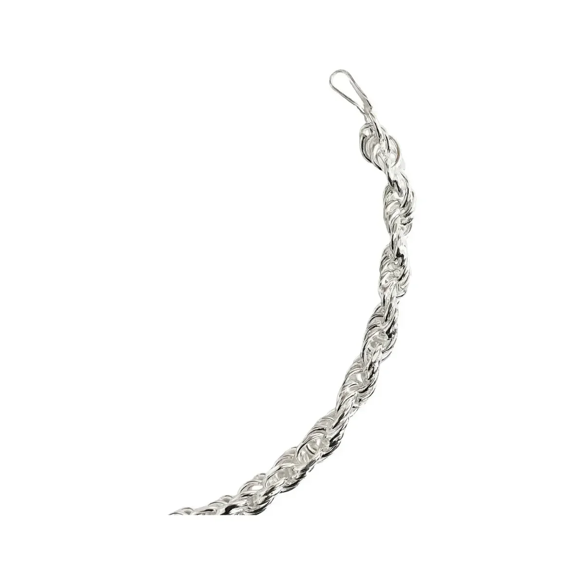 Pulsera Plata 925 Torzal Gruesa Hombre Tejido Artesanal 22 cm - Imagen 2
