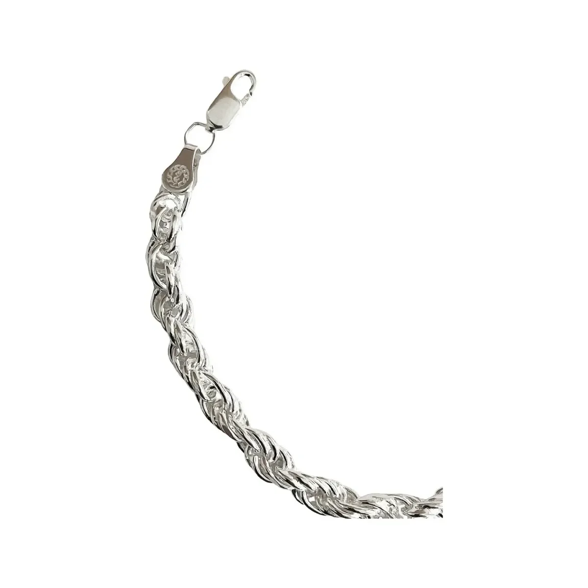 Pulsera Plata 925 Torzal Gruesa Hombre Tejido Artesanal 22 cm - Imagen 3