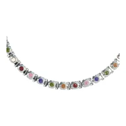 Pulsera Plata .925 Zirconias Multicolor Dama 17cm - Imagen 2