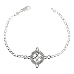 Pulsera Plata Esterlina .925 Nudo de Bruja con Zirconias - Imagen 1
