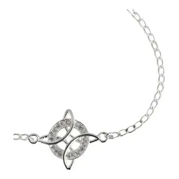 Pulsera Plata Esterlina .925 Nudo de Bruja con Zirconias - Imagen 2