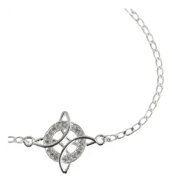Pulsera Plata Esterlina .925 Nudo de Bruja con Zirconias - Imagen 2