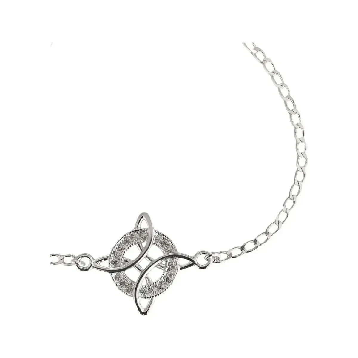 Pulsera Plata Esterlina .925 Nudo de Bruja con Zirconias - Imagen 2