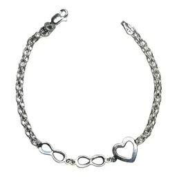 Pulsera Plata Ley .925 Corazón Infinito para Mujer - Imagen 1