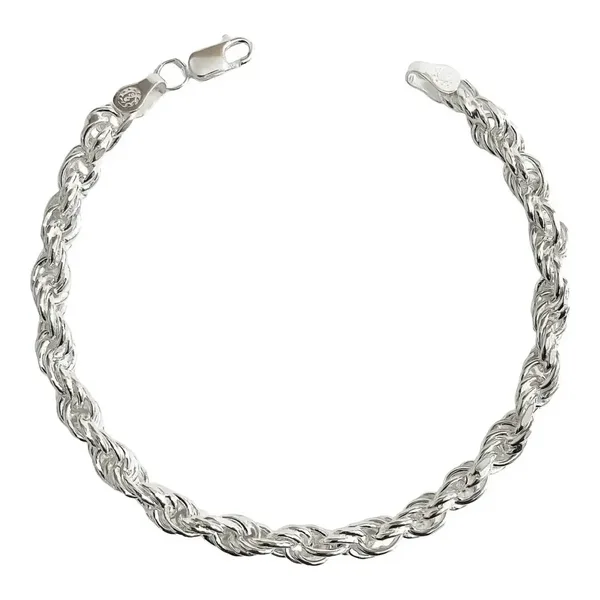 Pulsera de plata .925 plateado torzal gruesa para hombre broche perico — Joyaris