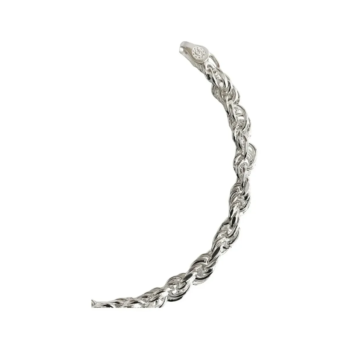 Pulsera Plata Ley 925 Torzal Gruesa para Hombre 21.5cm - Imagen 5