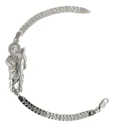 Pulsera Esclava Rolex San Judas Plata 925 de 20cm - Imagen 1