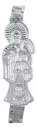 Pulsera Plata .925 Rolo Gruesa Diseño Santa Muerte para Hombre - Imagen 5