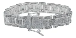Pulsera Plata 925 Rolo Gruesa con Zirconias para Hombre - Imagen 5