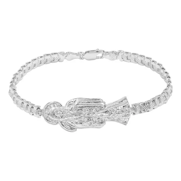 Pulsera Plata 925 Rolo Santa Muerte Lisa 18cm - Imagen 1