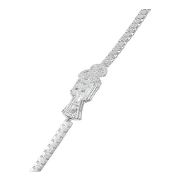 Pulsera Plata 925 Rolo Santa Muerte Lisa 18cm - Imagen 2