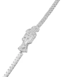 Pulsera Plata 925 Rolo Santa Muerte Lisa 18cm - Imagen 2