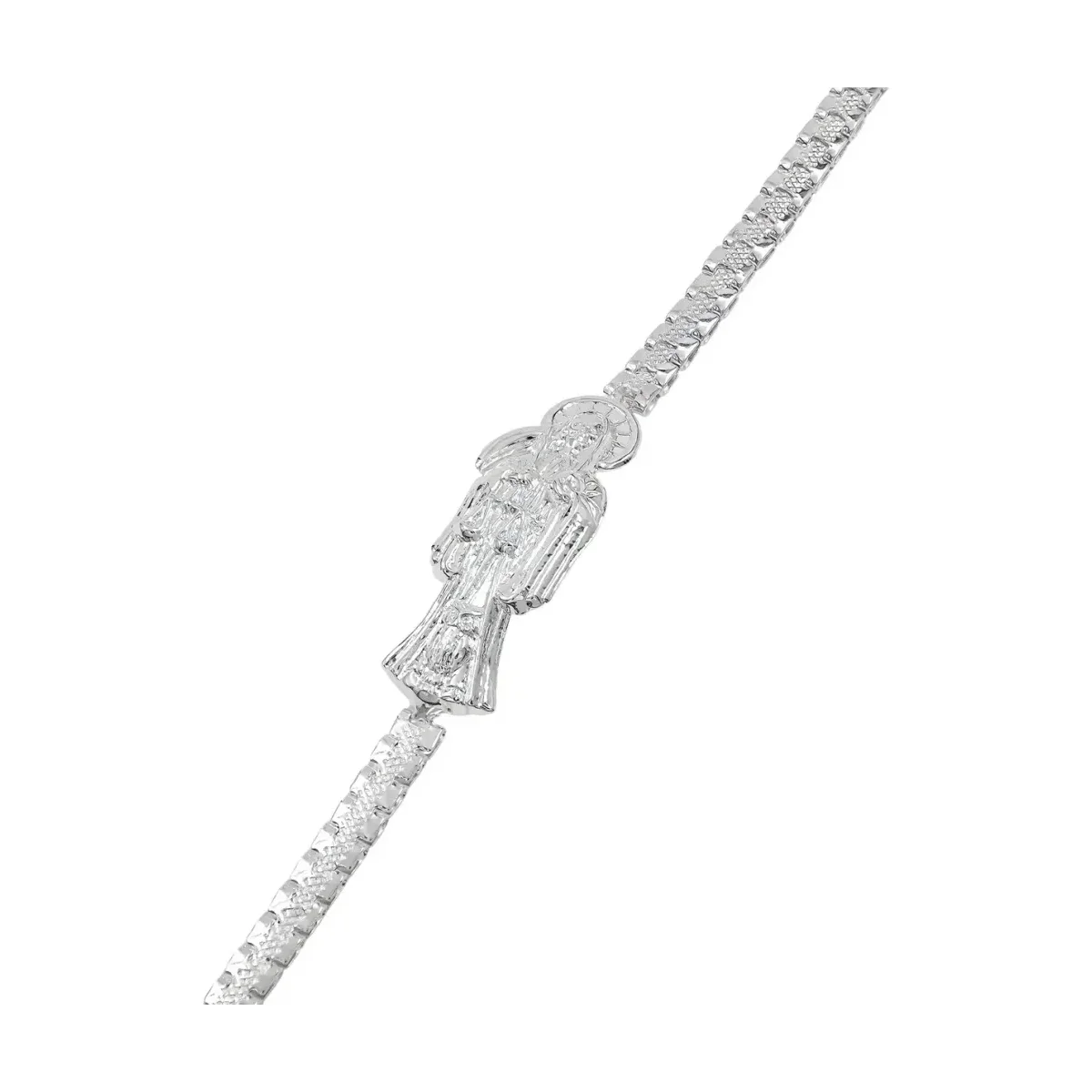 Pulsera Plata 925 Rolo Santa Muerte Lisa 18cm - Imagen 2