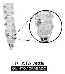 Pulsera Plata 925 Rolo Santa Muerte Lisa 18cm - Imagen 3