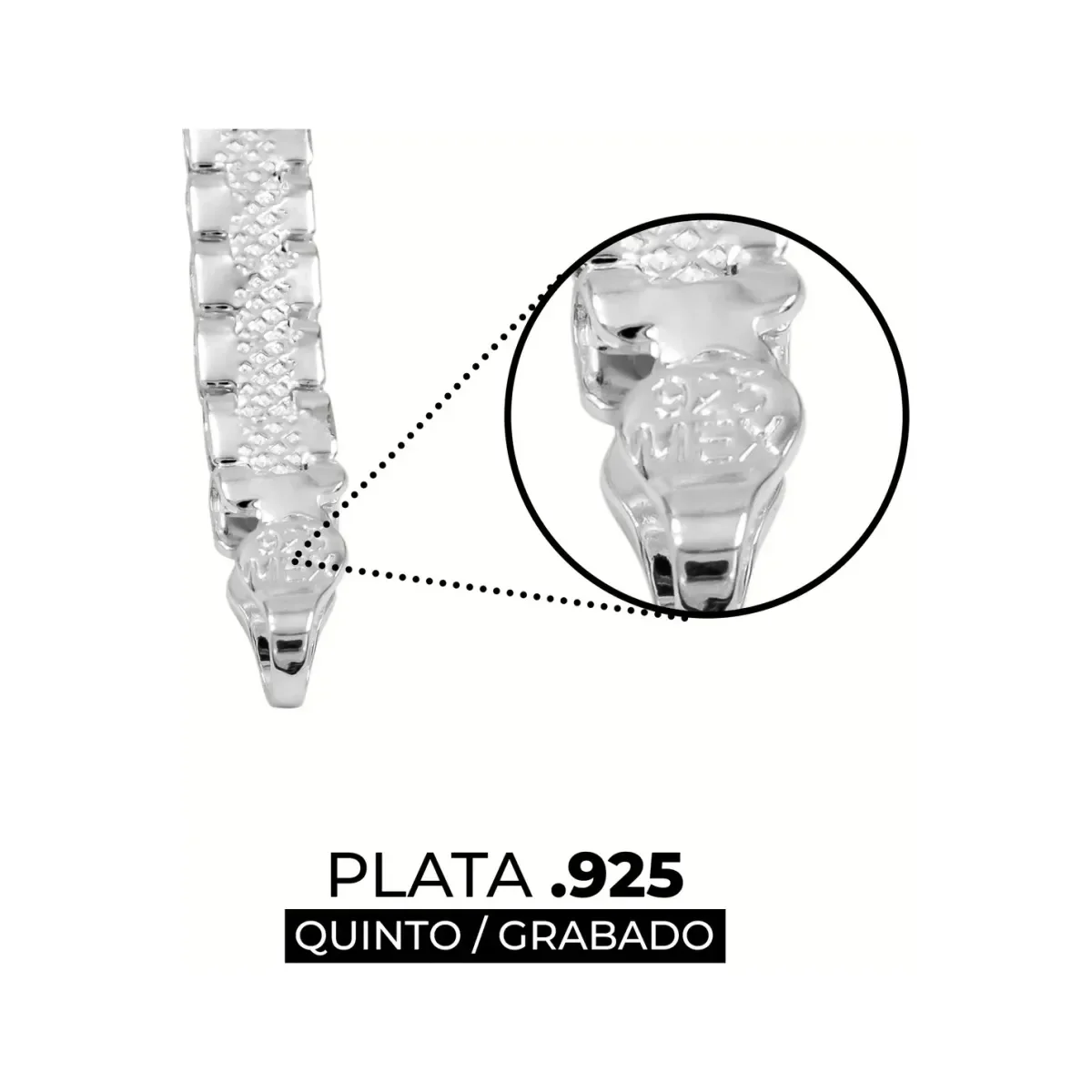 Pulsera Plata 925 Rolo Santa Muerte Lisa 18cm - Imagen 3