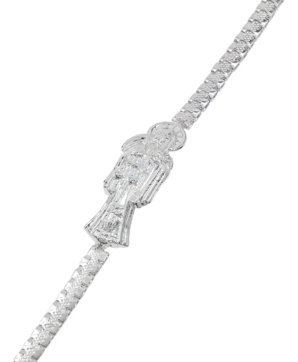 Pulsera Rolo Santa Muerte Plata .925 20cm - Imagen 2