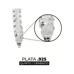 Pulsera Rolo Santa Muerte Plata .925 20cm - Imagen 3
