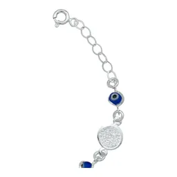 Pulsera Plata .925 Medallas San Benito Ajustable Diseño Azul - Imagen 5