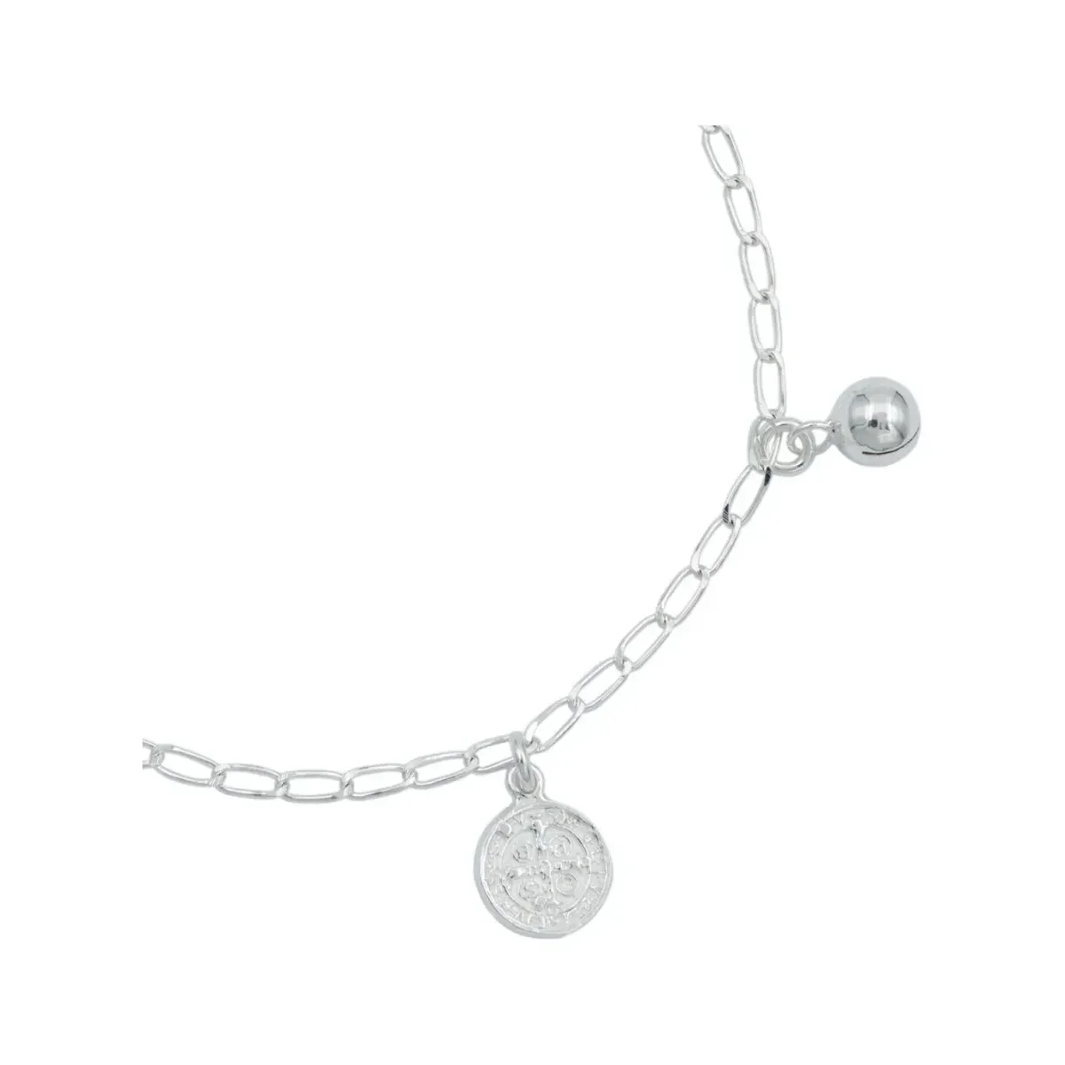 Pulsera Plata 925 Medalla San Benito Doble Vista Protección - Imagen 3