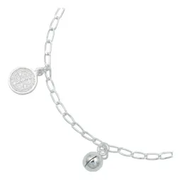 Pulsera Plata 925 Medalla San Benito Doble Vista Protección - Imagen 2