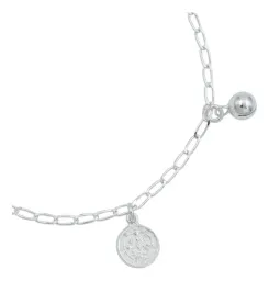 Pulsera Plata 925 Medalla San Benito Doble Vista Protección - Imagen 3
