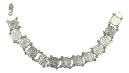 Pulsera de Plata 925 con Medallas de San Benito Unisex 19cm - Imagen 1