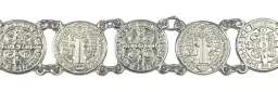 Pulsera de Plata 925 con Medallas de San Benito Unisex 19cm - Imagen 3