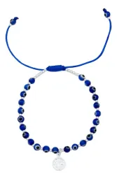 Pulsera San Benito Ojo Turco Ajustable Plata .925 Modelo 1423 - Imagen 1